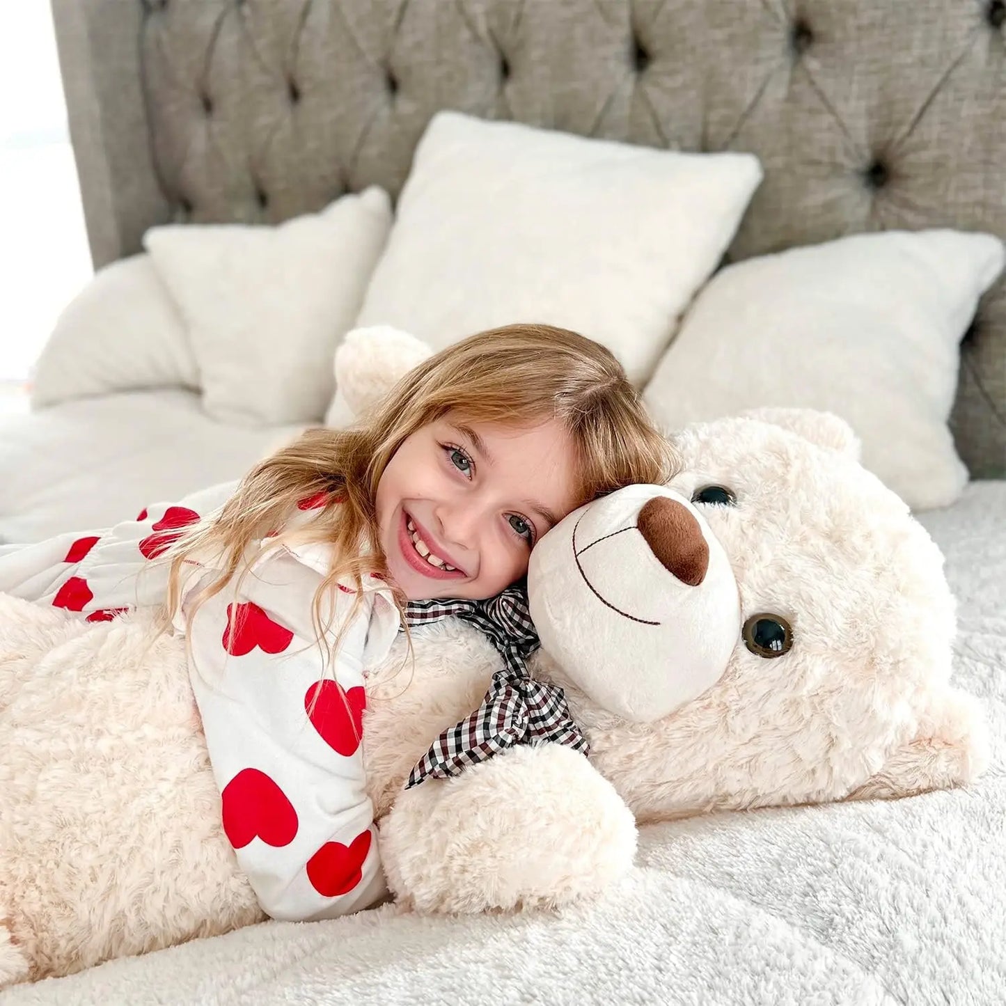 Giant Teddy Bear 4 Feet Big Footprints Plush Stuffed Animals Life Size Large Teddy for Girlfriend Wife Children