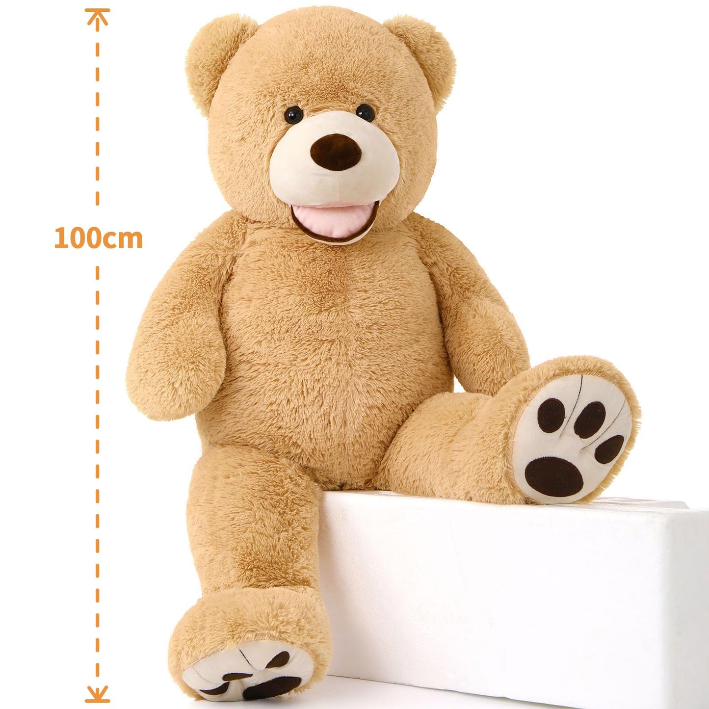Giant Teddy Bear 4 Feet Big Footprints Plush Stuffed Animals Life Size Large Teddy for Girlfriend Wife Children