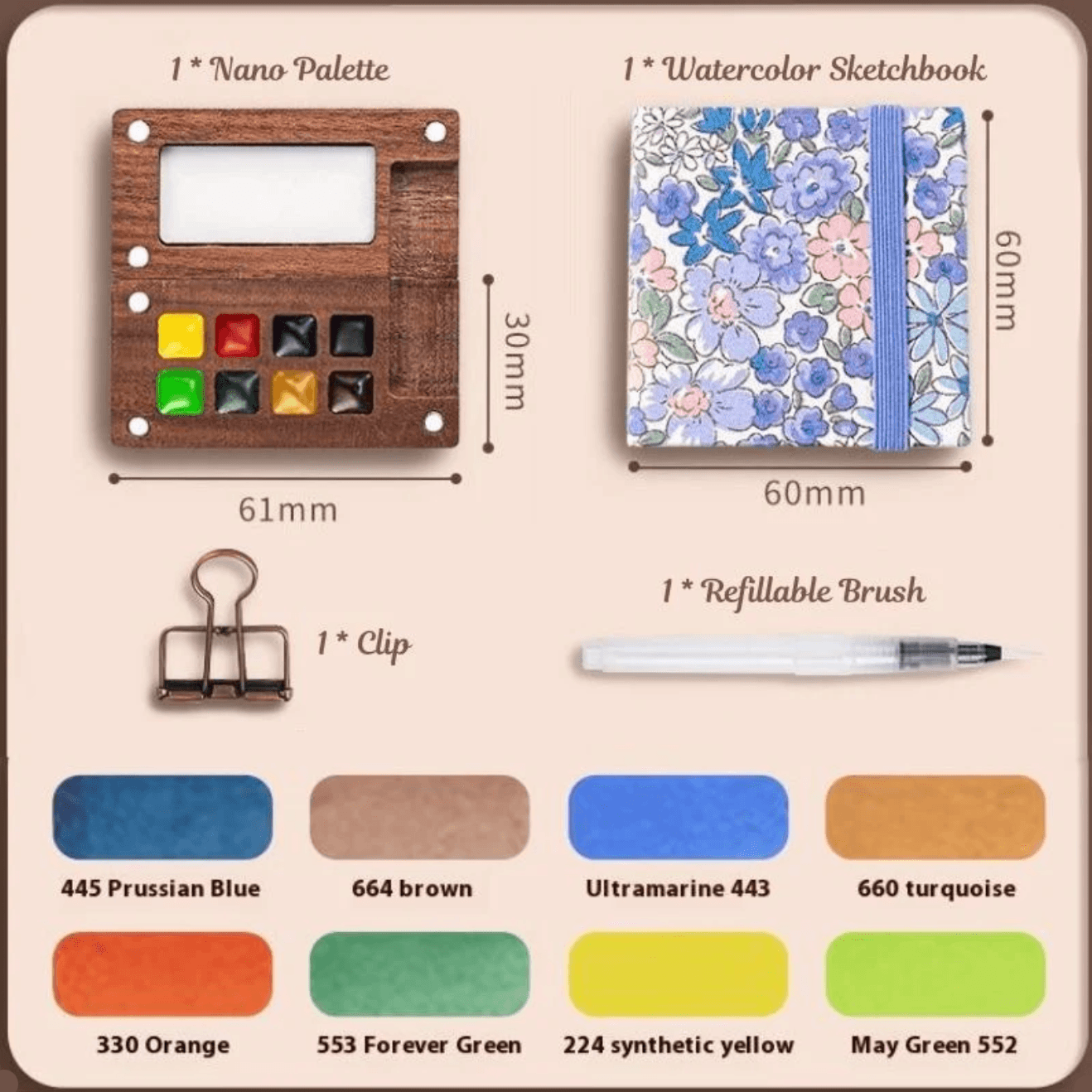 Desktrim™ | Pocket-Sized Watercolor Kit: Paint Anywhere, Anytime!