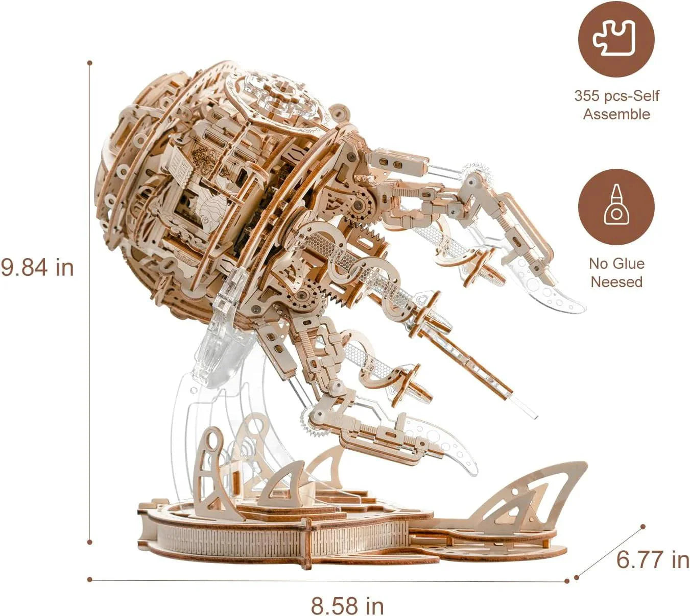 Desktrim™ | Enchanted Aurora Jellyfish Music Box 3D Wooden Puzzle
