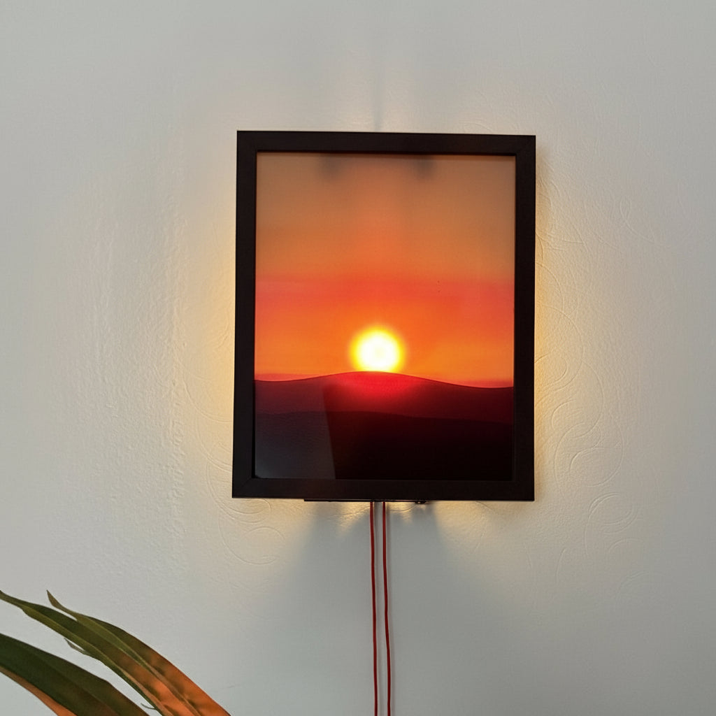 Kinetic Sunrise Sunset Hand Pulled Wall Lamp - Adjustable Dual Rope Night Light - Bedroom Decorative Lighting