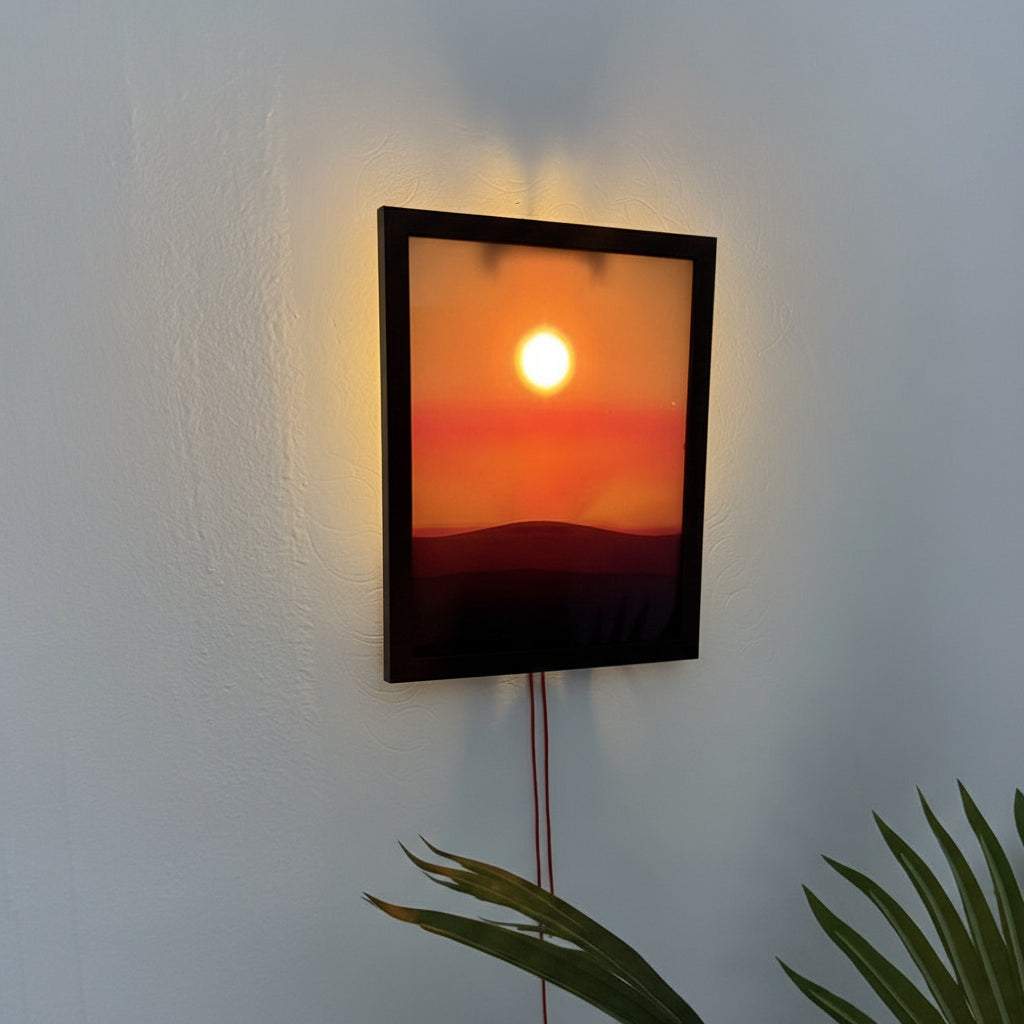 Kinetic Sunrise Sunset Hand Pulled Wall Lamp - Adjustable Dual Rope Night Light - Bedroom Decorative Lighting