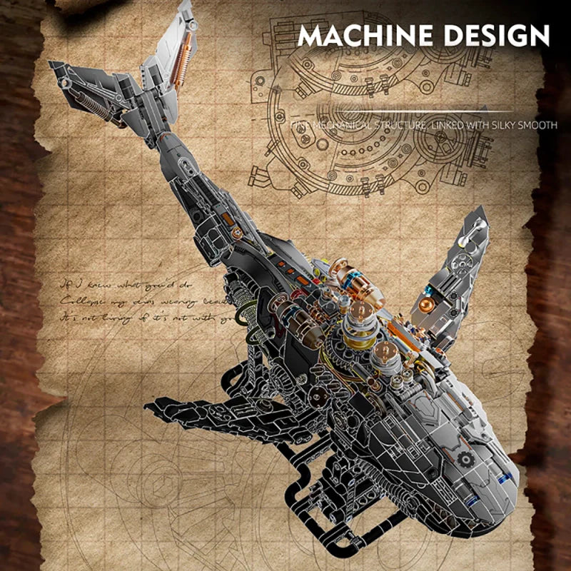 Desktrim™ | Mechanical Whale Building Blocks Set