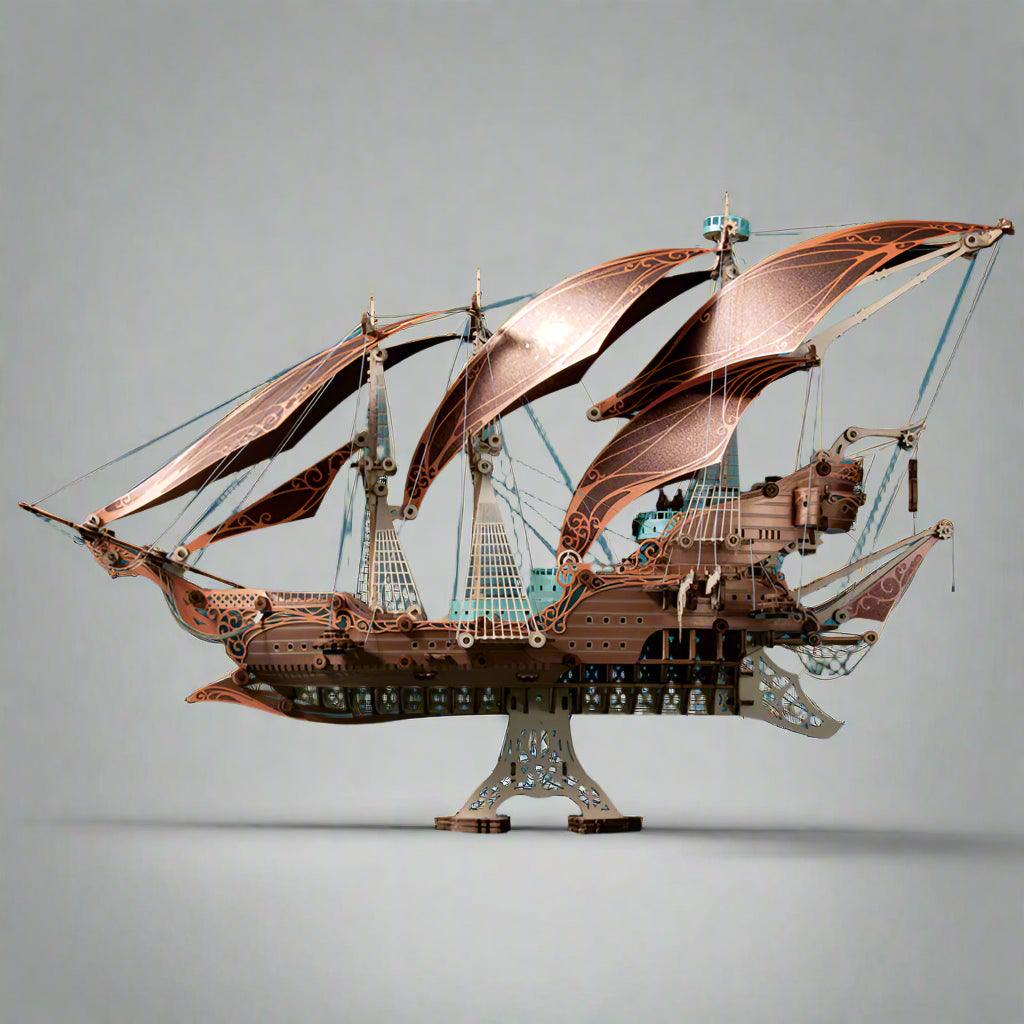 Desktrim™ | Secrets of the Aether 3D Steampunk Pirate Ship Wooden Assembly Kit