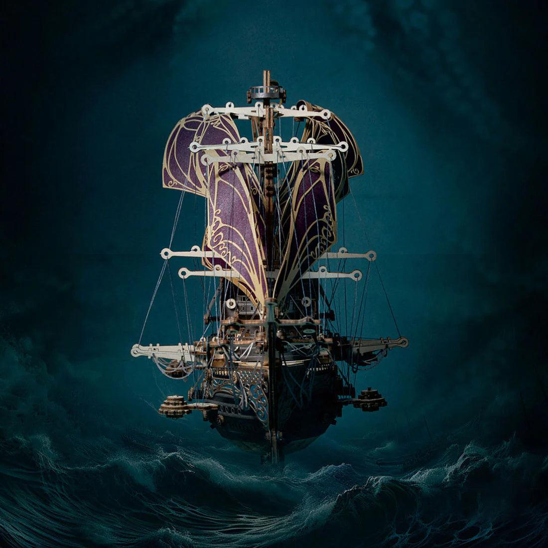 Desktrim™ | Secrets of the Aether 3D Steampunk Pirate Ship Wooden Assembly Kit