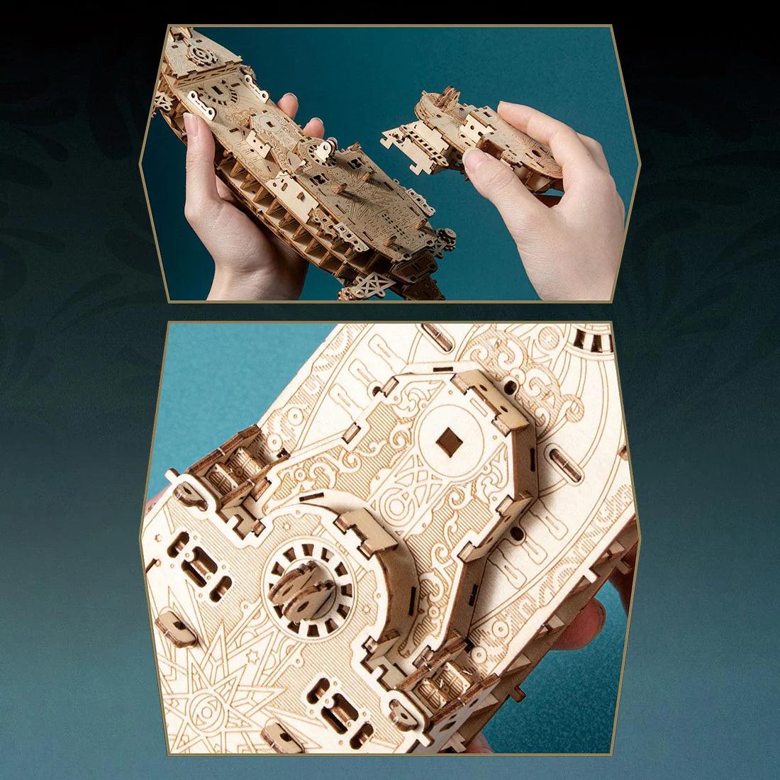 Desktrim™ | Secrets of the Aether 3D Steampunk Pirate Ship Wooden Assembly Kit