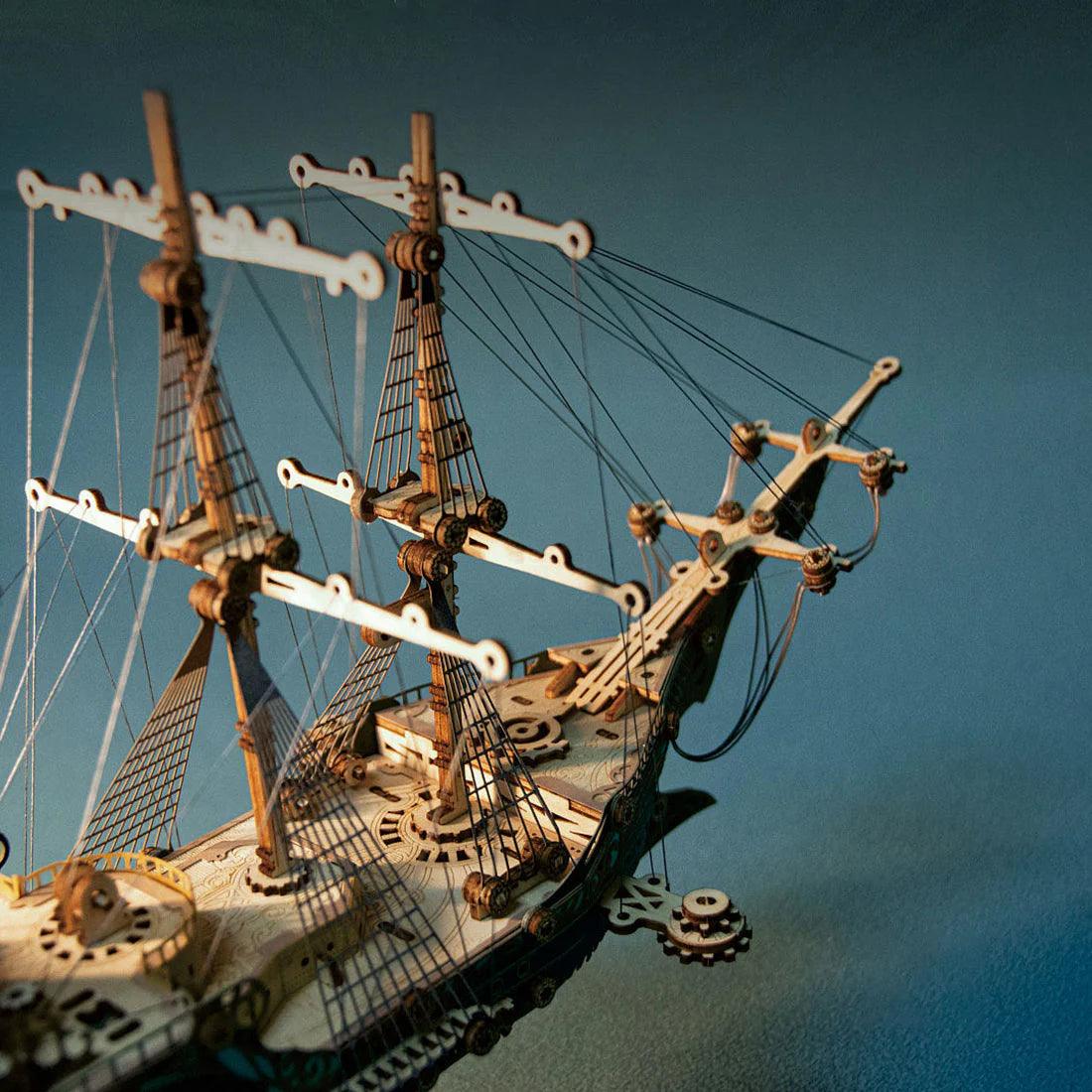 Desktrim™ | Secrets of the Aether 3D Steampunk Pirate Ship Wooden Assembly Kit