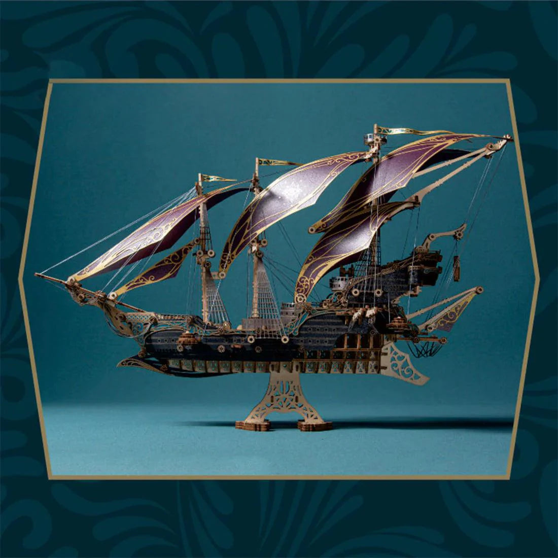 Desktrim™ | Secrets of the Aether 3D Steampunk Pirate Ship Wooden Assembly Kit