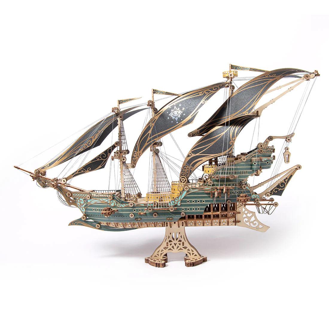Desktrim™ | Secrets of the Aether 3D Steampunk Pirate Ship Wooden Assembly Kit