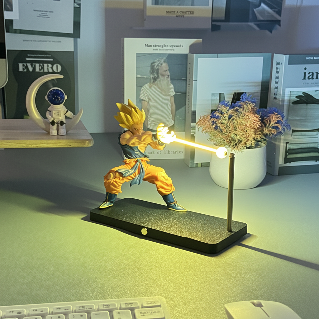 Desktrim™ | New Model Dragon Ball Super Saiyan Magnetic Light Beam Figurine