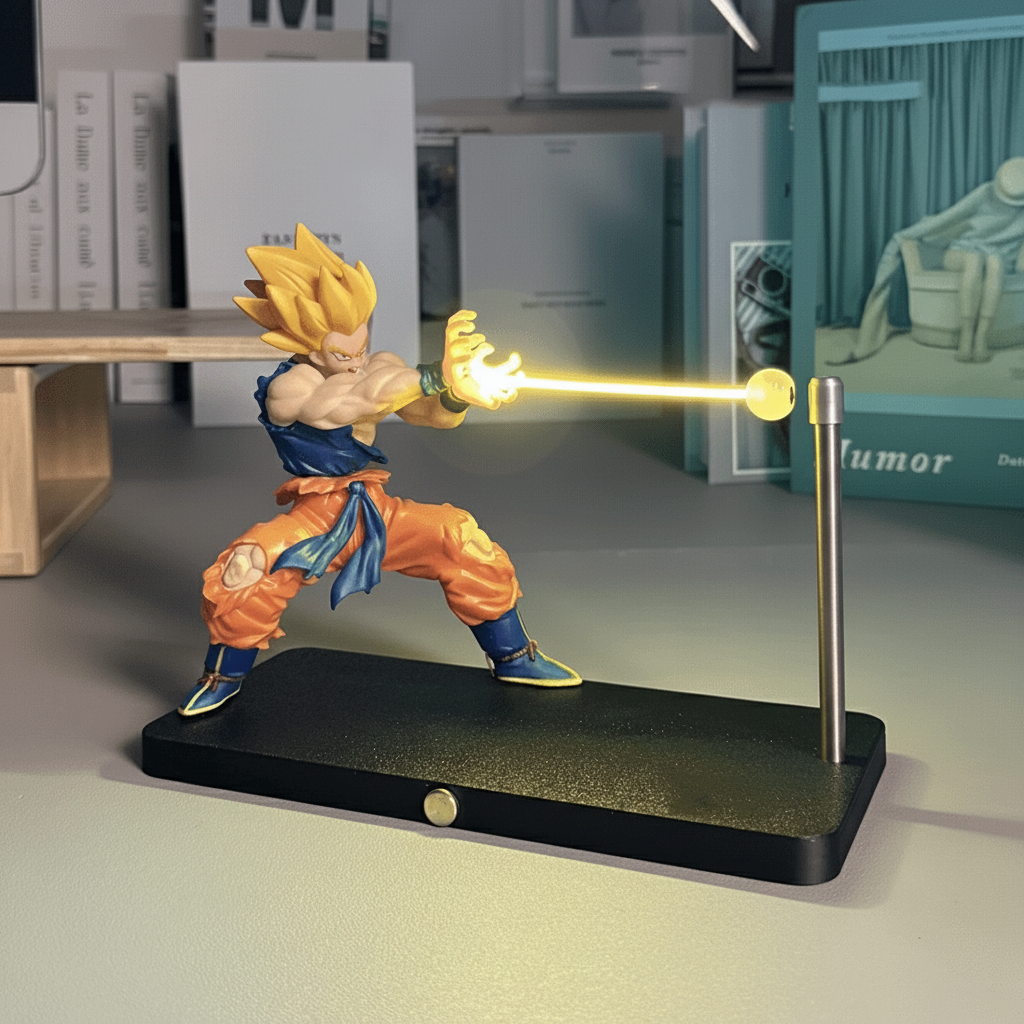 Desktrim™ | New Model Dragon Ball Super Saiyan Magnetic Light Beam Figurine