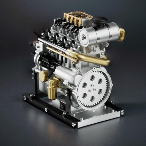 Desktrim™ | DIY 1/10 Full Metal Mini L4 OHV Inline 4 Cylinder Engine Model Kit that Works