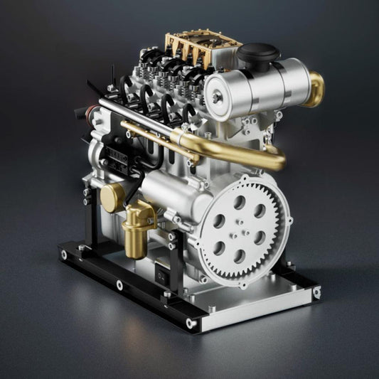 Desktrim™ | DIY 1/10 Full Metal Mini L4 OHV Inline 4 Cylinder Engine Model Kit that Works