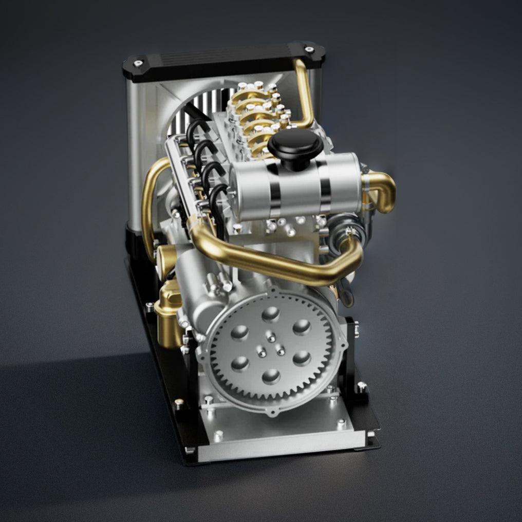 Desktrim™ | DIY 1/10 Full Metal Mini L4 OHV Inline 4 Cylinder Engine Model Kit that Works