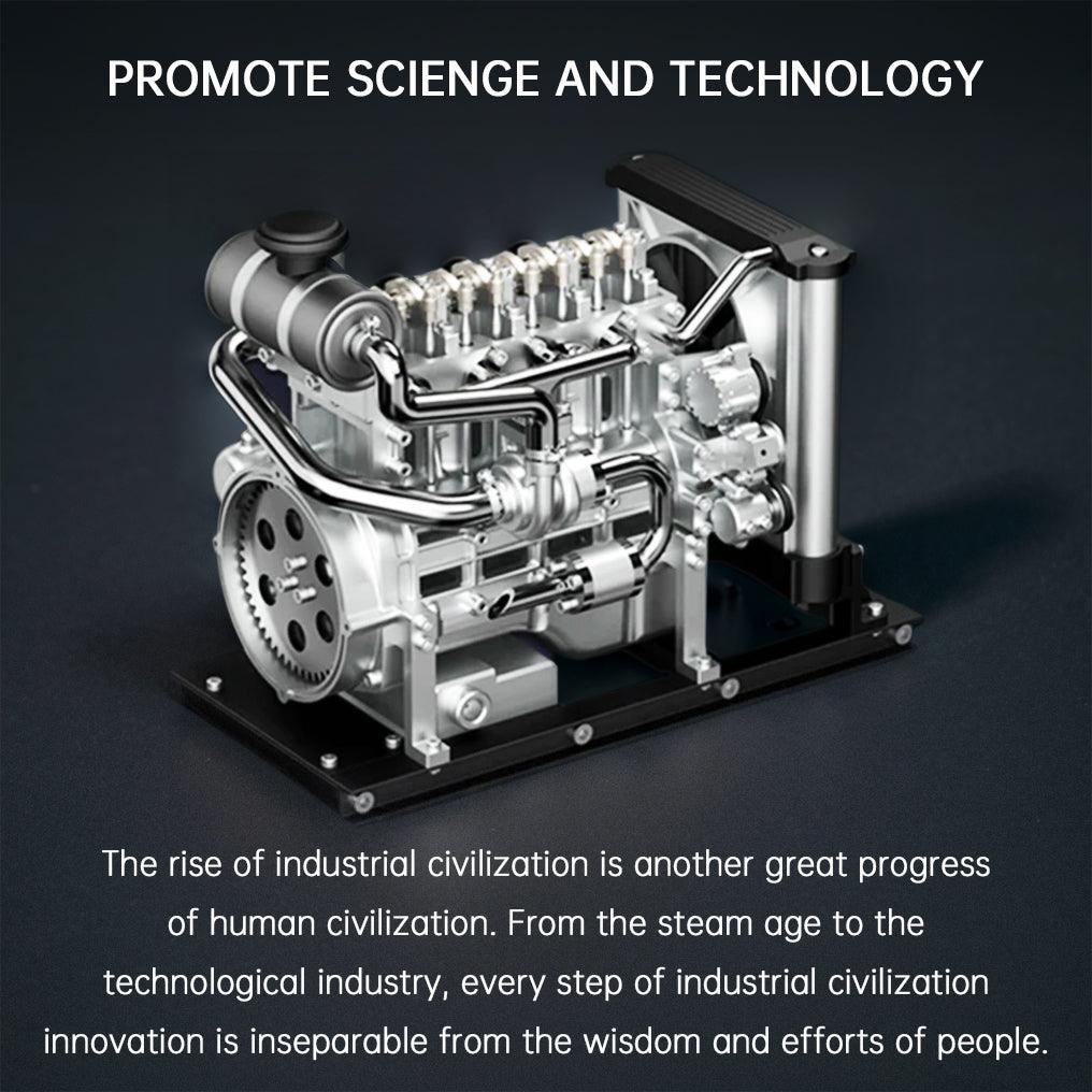 Desktrim™ | DIY 1/10 Full Metal Mini L4 OHV Inline 4 Cylinder Engine Model Kit that Works