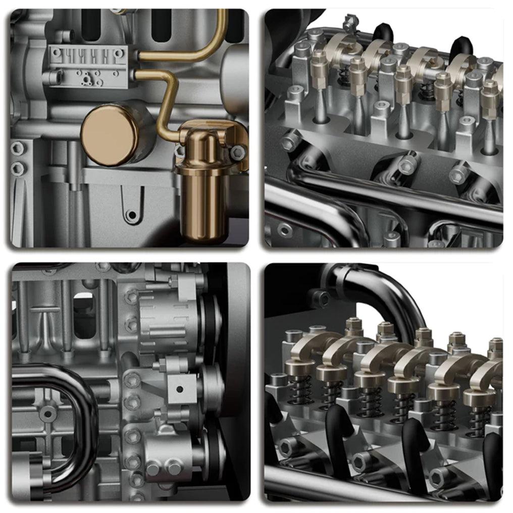 Desktrim™ | DIY 1/10 Full Metal Mini L4 OHV Inline 4 Cylinder Engine Model Kit that Works