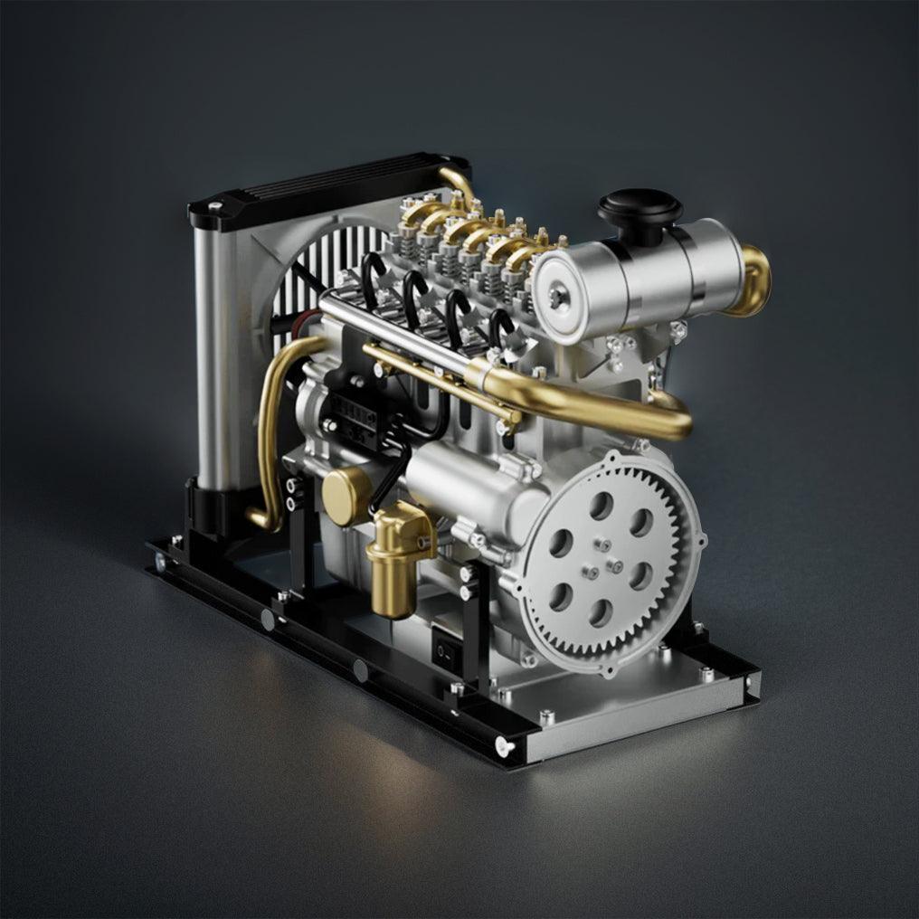 Desktrim™ | DIY 1/10 Full Metal Mini L4 OHV Inline 4 Cylinder Engine Model Kit that Works