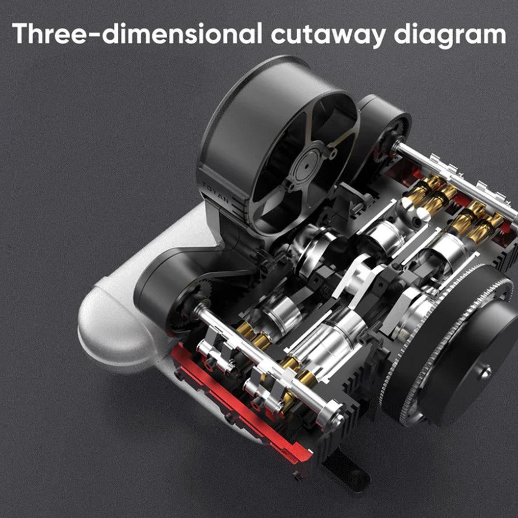 Desktrim™ | DIY 4 Cylinder Four-Stroke 14cc Nitro H4 Engine Model Kit FS-B400