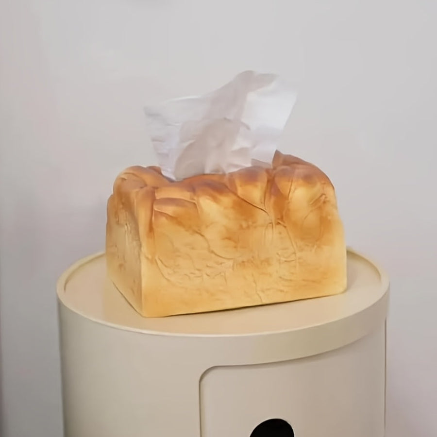 Toasted Bread Tissue Box - Fun Furniture Storage Decoration for Living Room Kitchen Bedroom - Cute Gift