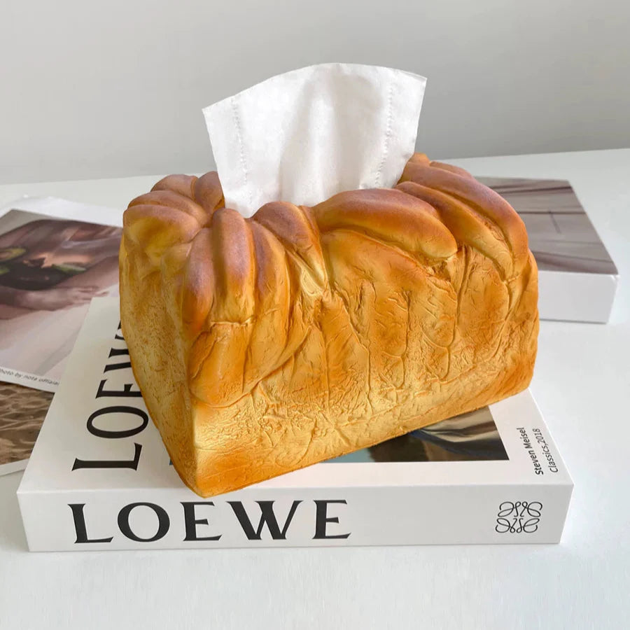 Toasted Bread Tissue Box - Fun Furniture Storage Decoration for Living Room Kitchen Bedroom - Cute Gift