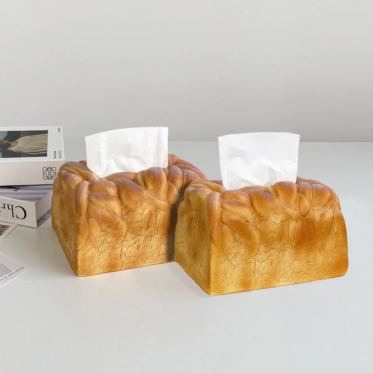 Toasted Bread Tissue Box - Fun Furniture Storage Decoration for Living Room Kitchen Bedroom - Cute Gift