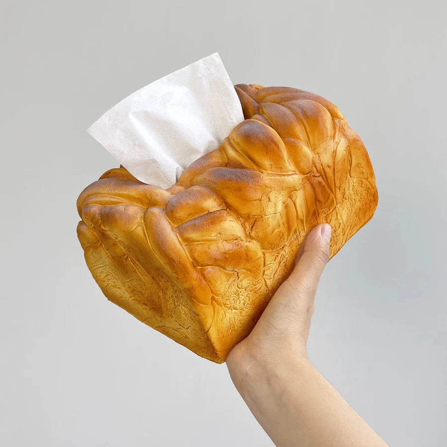 Toasted Bread Tissue Box - Fun Furniture Storage Decoration for Living Room Kitchen Bedroom - Cute Gift