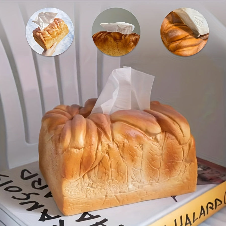 Toasted Bread Tissue Box - Fun Furniture Storage Decoration for Living Room Kitchen Bedroom - Cute Gift