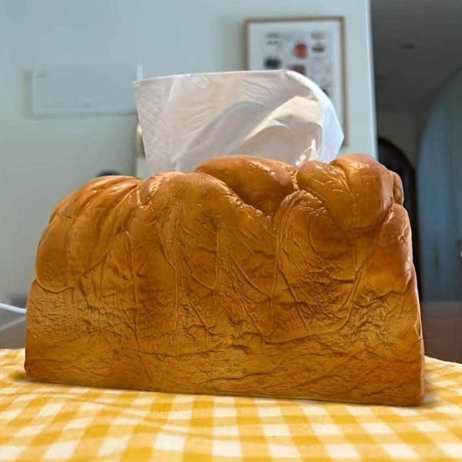Toasted Bread Tissue Box - Fun Furniture Storage Decoration for Living Room Kitchen Bedroom - Cute Gift