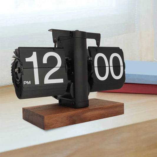 Retro Flip Down Clock with Automatic Rotating - Digital Desk Clock Vintage Table Clock Home Decor