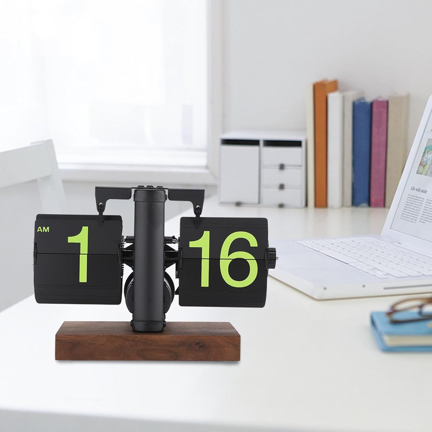 Retro Flip Down Clock with Automatic Rotating - Digital Desk Clock Vintage Table Clock Home Decor