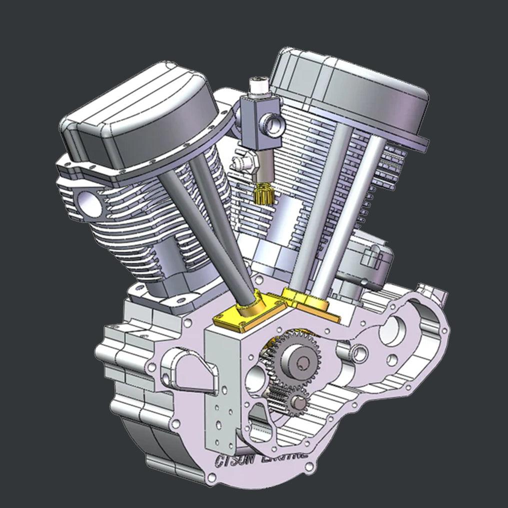 Desktrim™ | DIY Motorcycle V2 9cc Air-Cooled Gasoline V-Twin Dual Cylinder 4-Stroke Engine FG-VT9