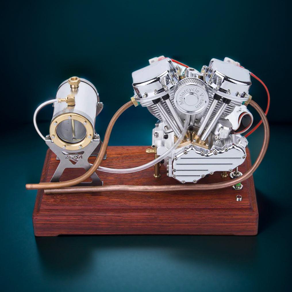 Desktrim™ | DIY Motorcycle V2 9cc Air-Cooled Gasoline V-Twin Dual Cylinder 4-Stroke Engine FG-VT9