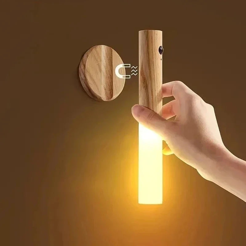 Smart Motion Sensor LED Portable Night Light - Rechargeable Wall Mount USB Automatic Bathroom Hallway Light