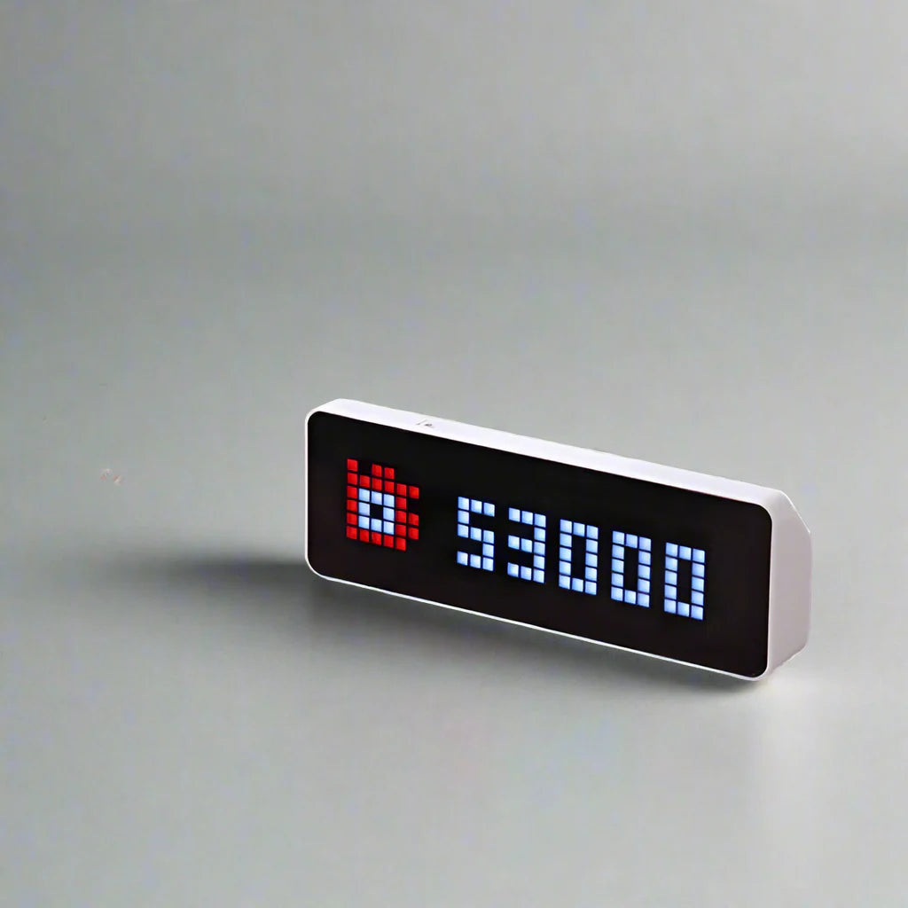 Smart Pixel Clock Followers Counter Display with Weather Station & Social Media Tracker