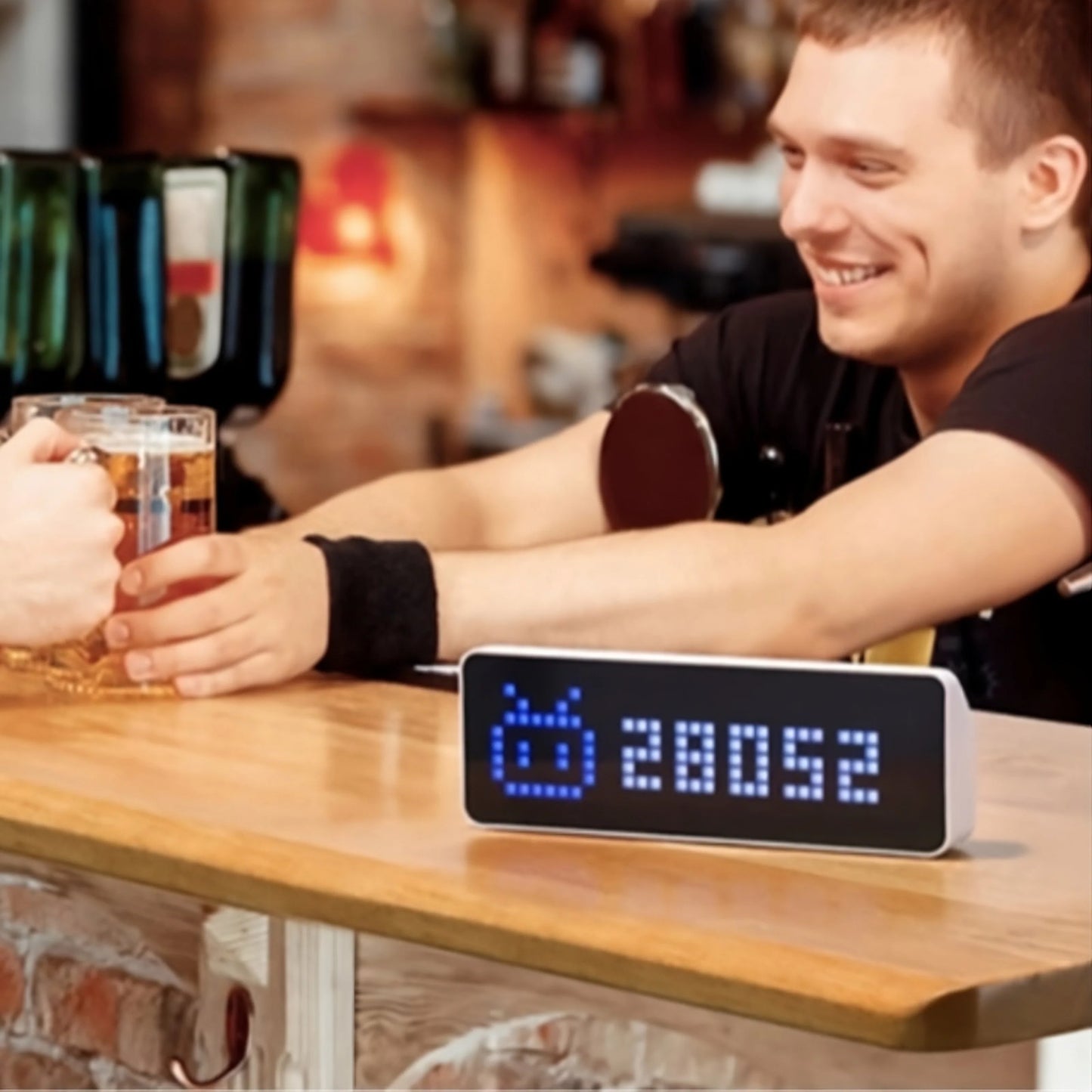 Smart Pixel Clock Followers Counter Display with Weather Station & Social Media Tracker