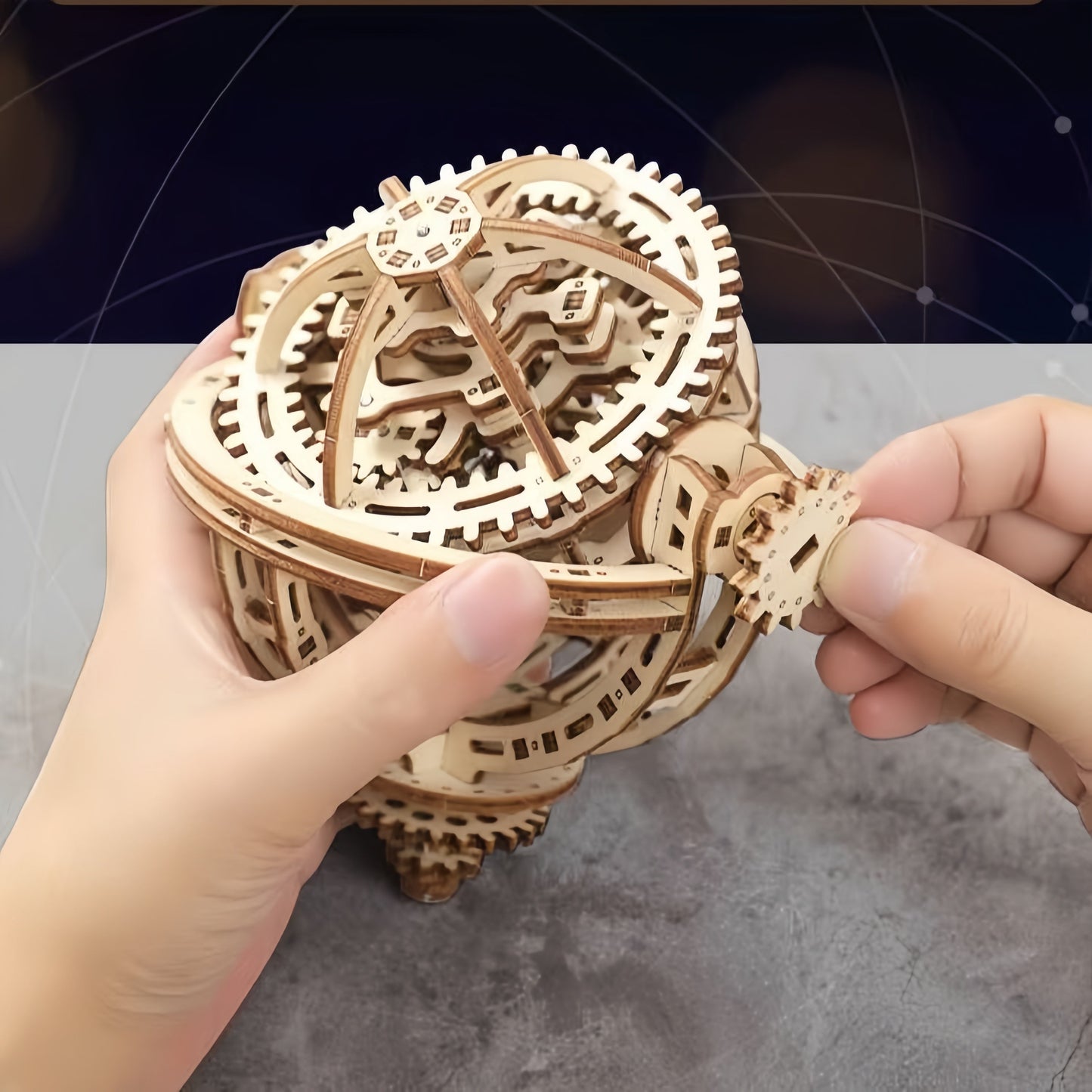 Desktrim™ | Spherical Tourbillon Chronograph - Mechanical Wooden Clock Kit