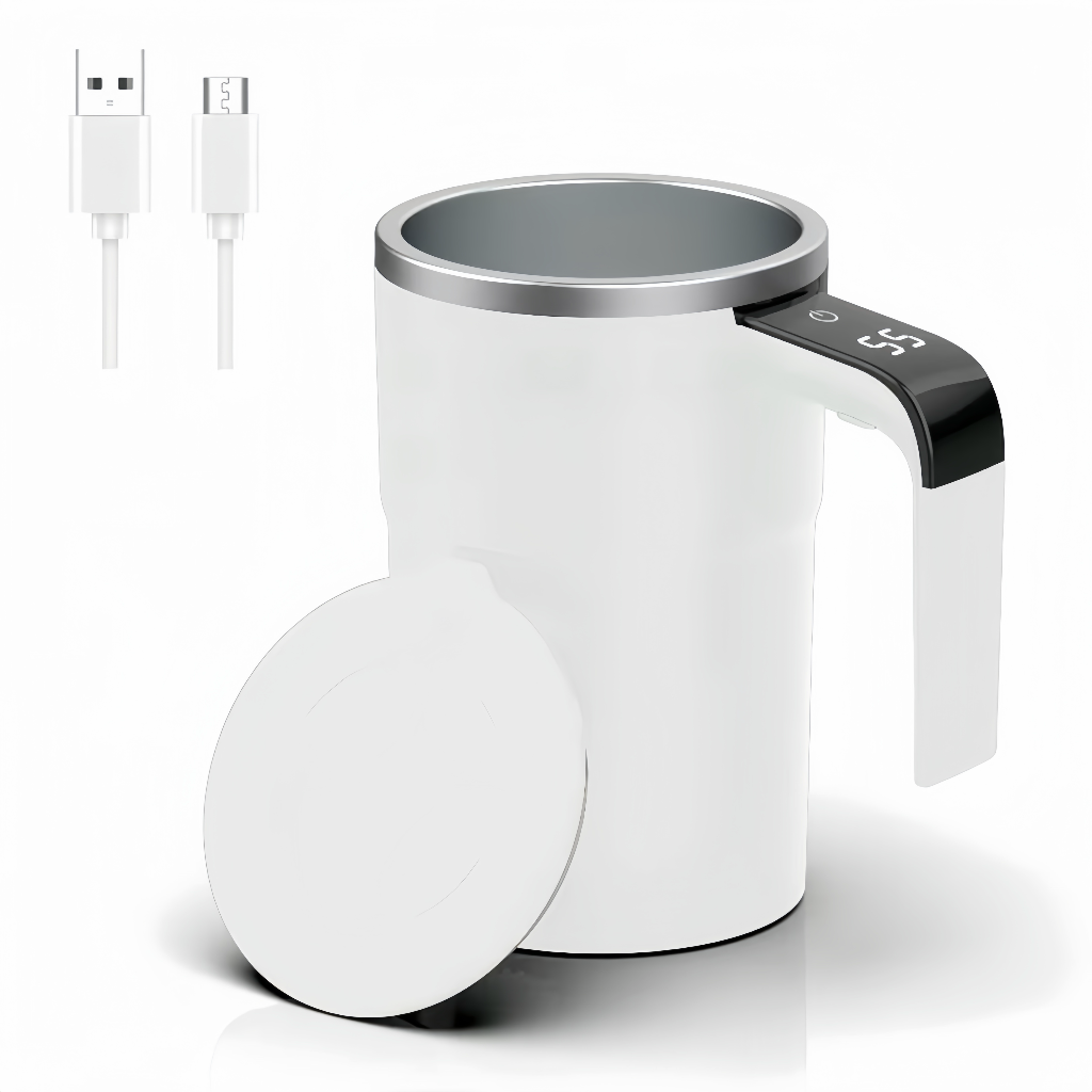 Electric Self-Stirring Coffee Mug with Automatic Magnetic Mixer Stirring Cup and LCD Temperature Display