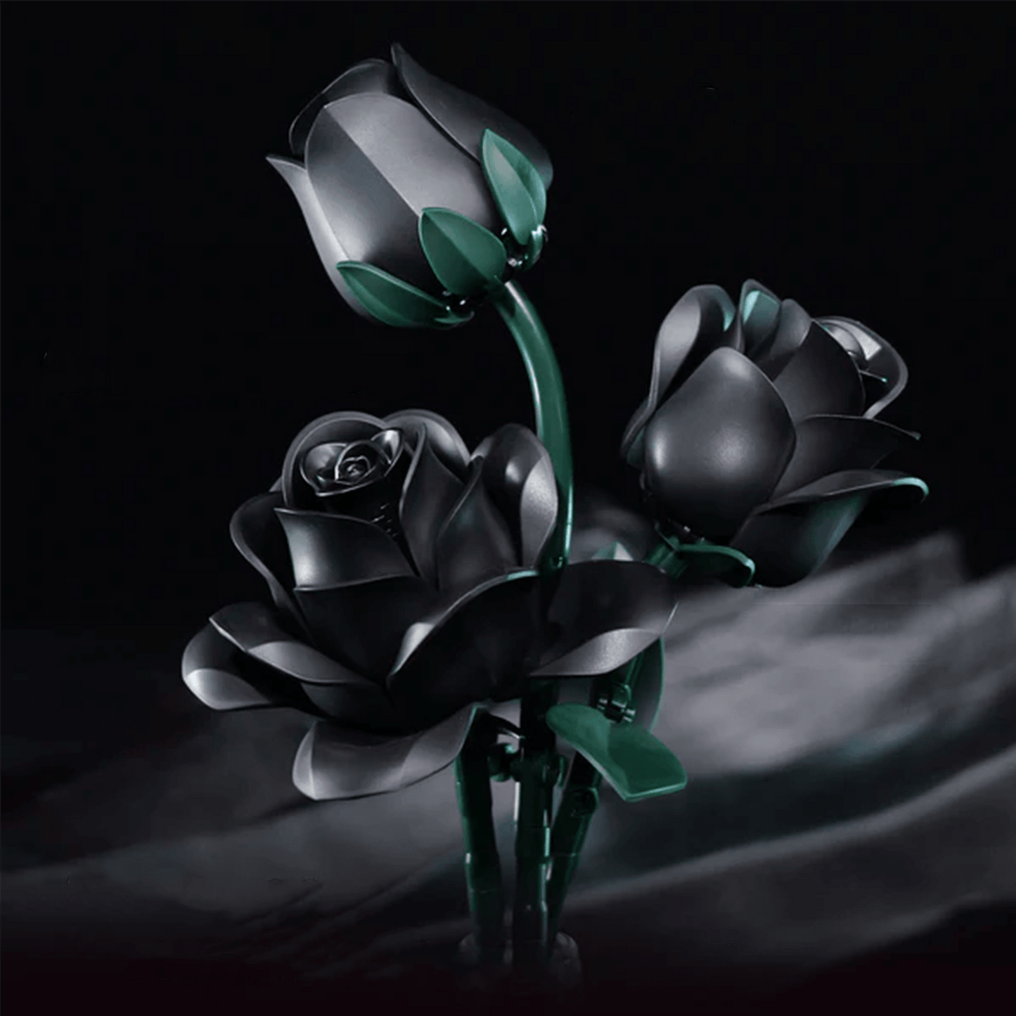 Desktrim™ | Eternal Black Rose Bouquet Building Blocks