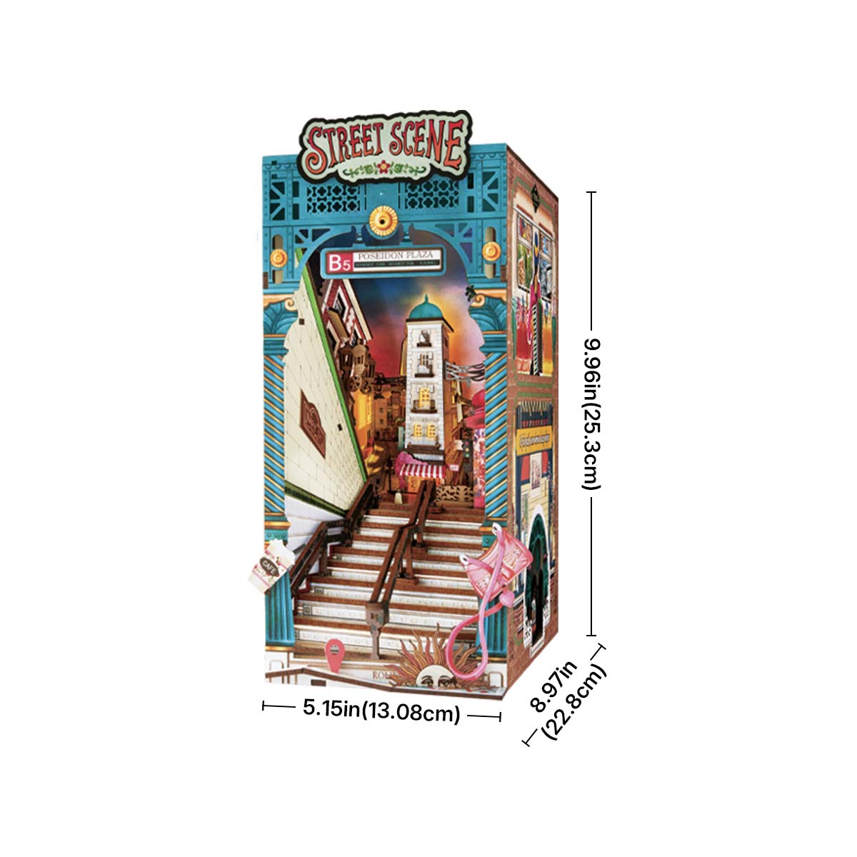 Desktrim™ | Diy Book Nook Shelf - LED Street Scene Bookshelf Insert