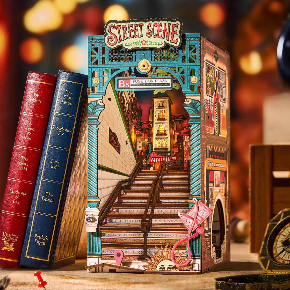 Desktrim™ | Diy Book Nook Shelf - LED Street Scene Bookshelf Insert