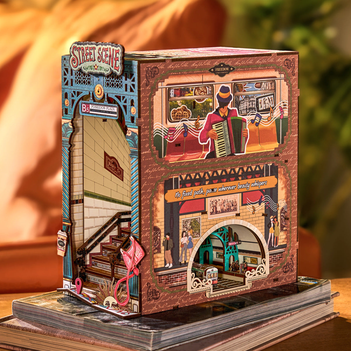 Desktrim™ | Diy Book Nook Shelf - LED Street Scene Bookshelf Insert