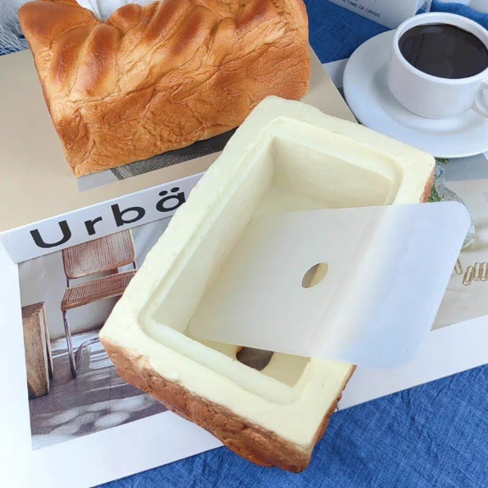 Toasted Bread Tissue Box - Fun Furniture Storage Decoration for Living Room Kitchen Bedroom - Cute Gift