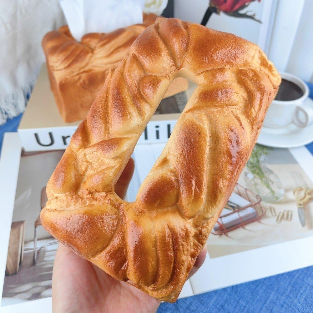Toasted Bread Tissue Box - Fun Furniture Storage Decoration for Living Room Kitchen Bedroom - Cute Gift