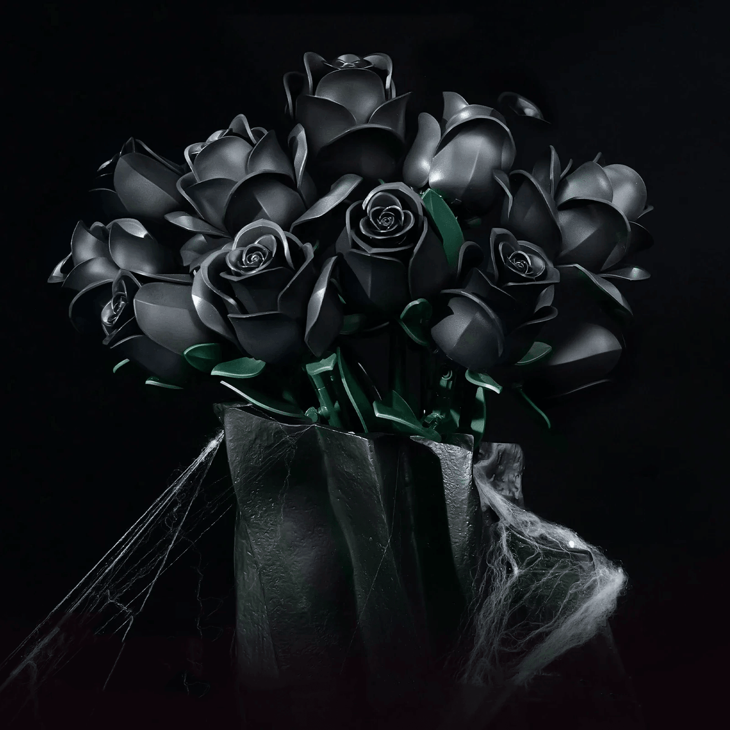 Desktrim™ | Eternal Black Rose Bouquet Building Blocks