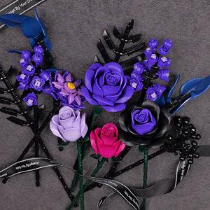 Desktrim™ | Purple Rose Bouquet Building Blocks Set