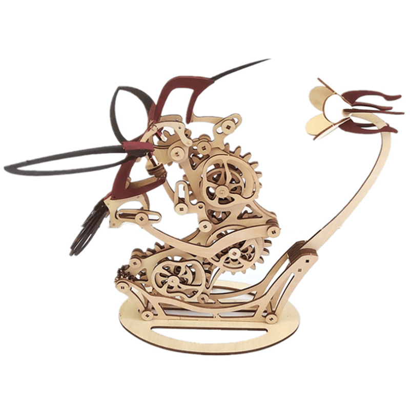Desktrim™ | Kinetic Hummingbird Sculpture - 3D Wooden Mechanical Puzzle Kit