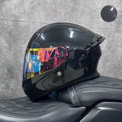 Flip-Up Motorcycle Helmet with Dual Sun Visor - Professional Protective Gear for Men & Women (DOT Approved)