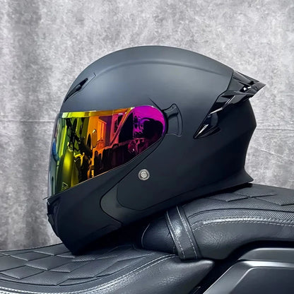 Flip-Up Motorcycle Helmet with Dual Sun Visor - Professional Protective Gear for Men & Women (DOT Approved)