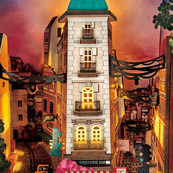 Desktrim™ | Diy Book Nook Shelf - LED Street Scene Bookshelf Insert