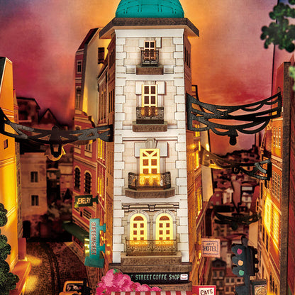 Desktrim™ | Diy Book Nook Shelf - LED Street Scene Bookshelf Insert